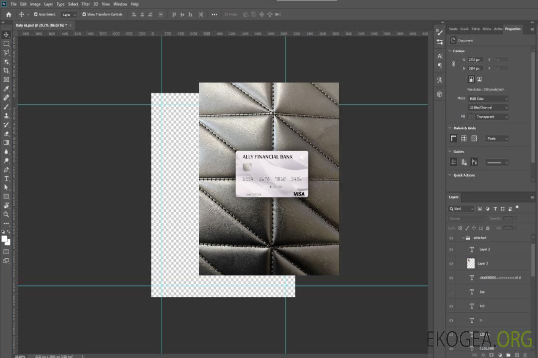 Photolook de la carte visa USA Ally Financial Bank avant template Photolook de la carte visa USA Ally Financial Bank avant template